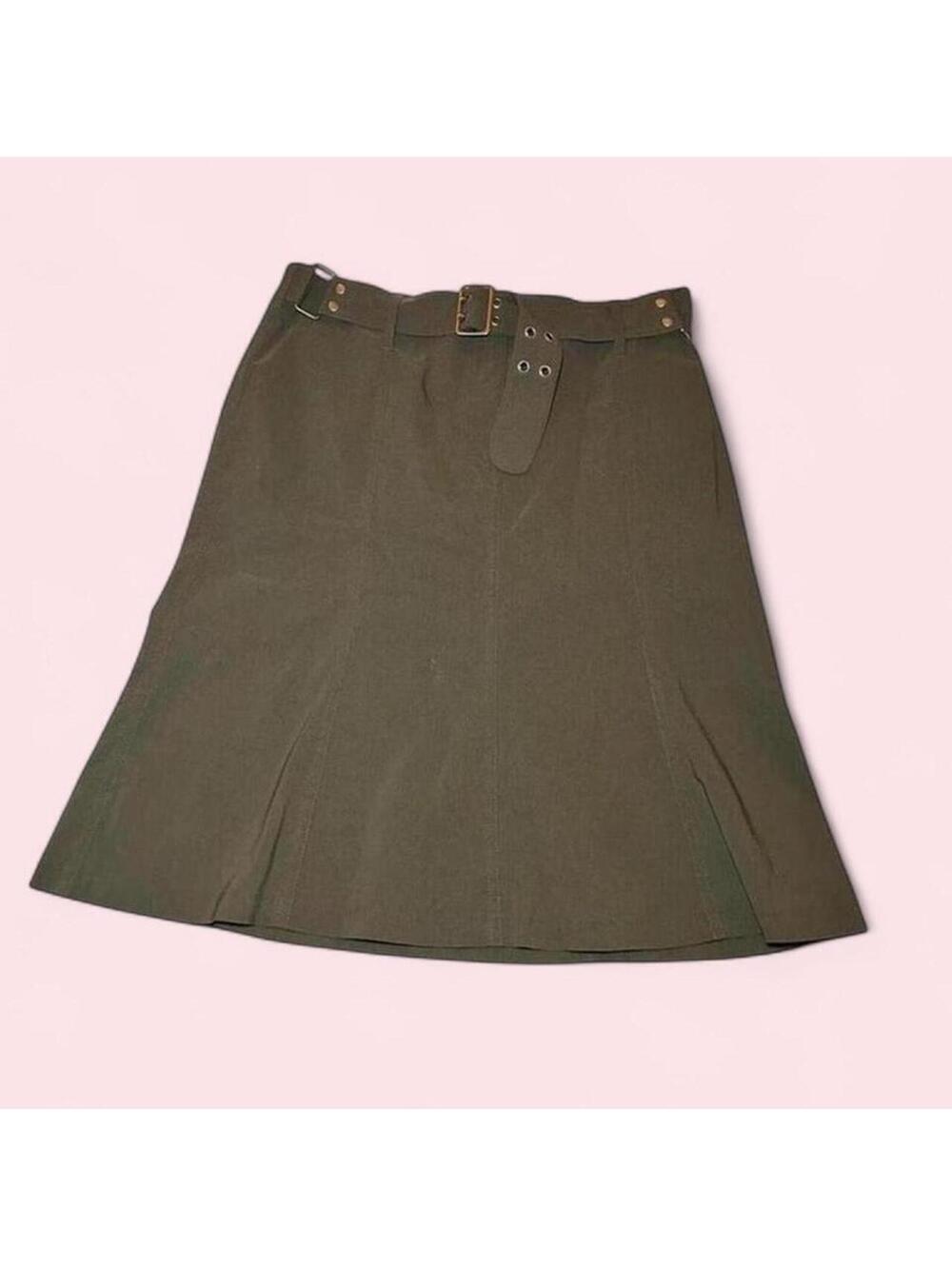 Ricki’s Green Y2K Skirt With Built-In Belt Size 6